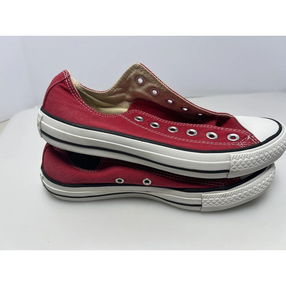 Converse Chuck Taylor‎ All Star Shoes Mens 5 Red Canvas Lace Up Low Top Sneakers - Picture 8 of 10